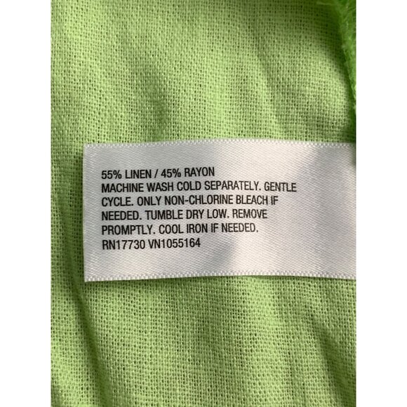 A New Day Womens Lime Green Button-Up Collared Short Sleeve Shirt Size Large - Picture 7 of 7